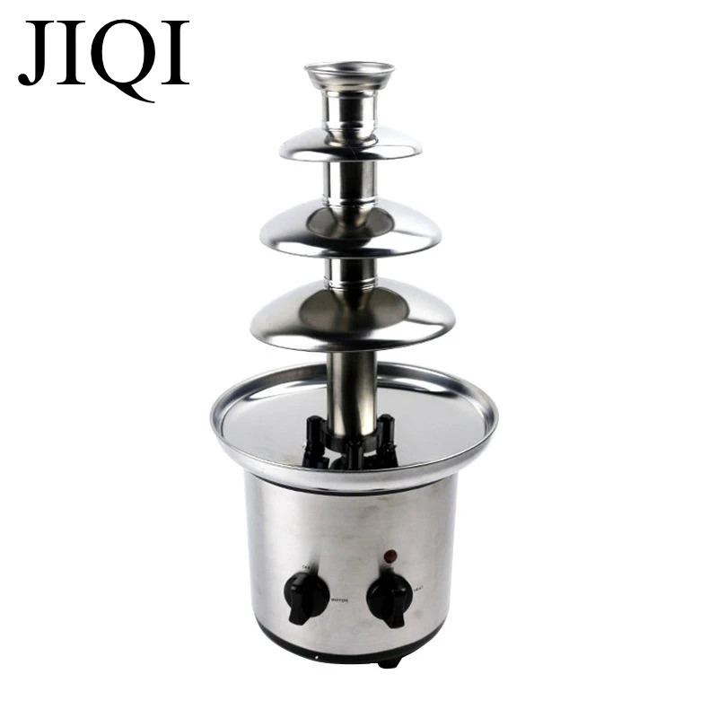 Fuente de chocolate eléctrica de 4 niveles JIQI: diversión para fiestas y flujo automático